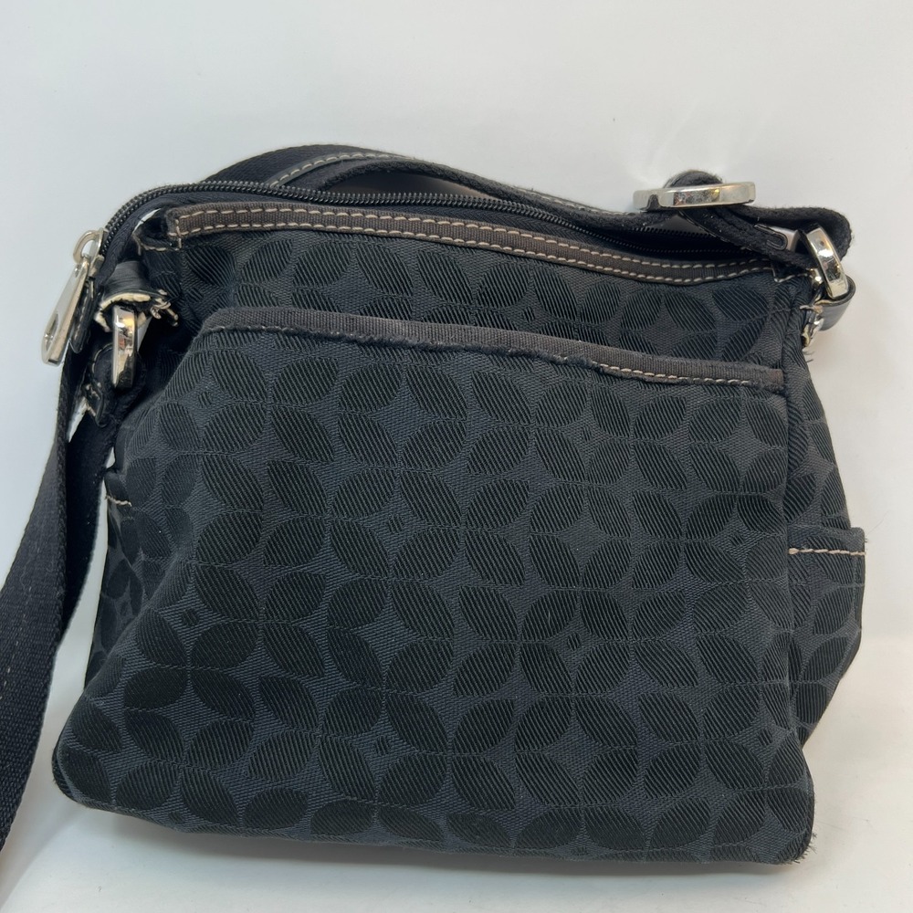 FOSSIL Marlowe Black Fabric Crossbody Purse Pockets Key Charm - Picture 13 of 16